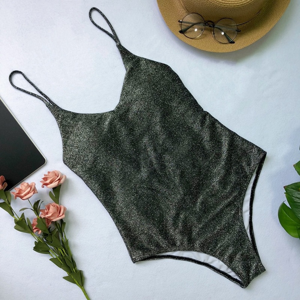 ⛱🆕Shining Girl One Piece Swimsuit Black - Picture 4 of 5